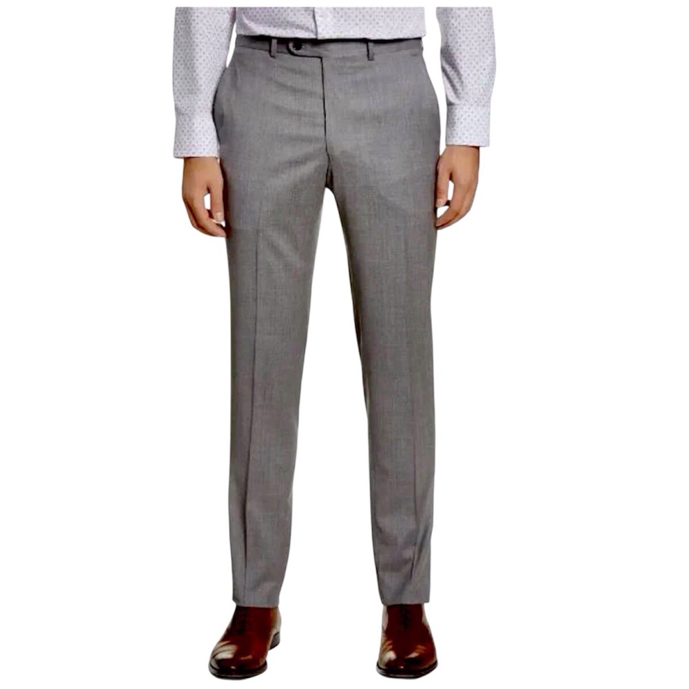 Peter Millar Mens Pants Size 44R Harker Gray Plaid Wool Dress Trouser New